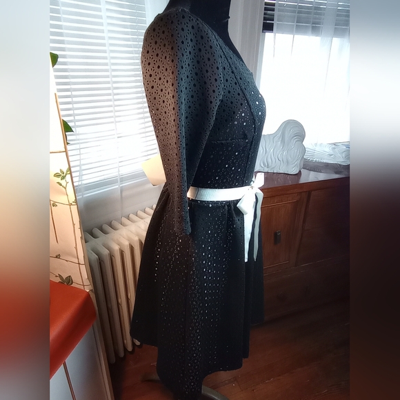 REDUCED! Plenty by Tracy Reese NWT Black Eyelet Over Ivory Chemise Dress Sz4 - Picture 7 of 14